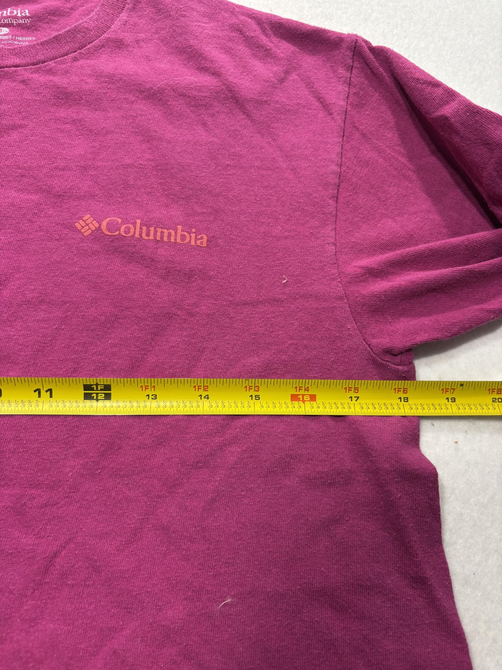 Columbia Shirt Mens Medium Pink Mountain Graphic Long Sleeve Tee Outdoor Hiking