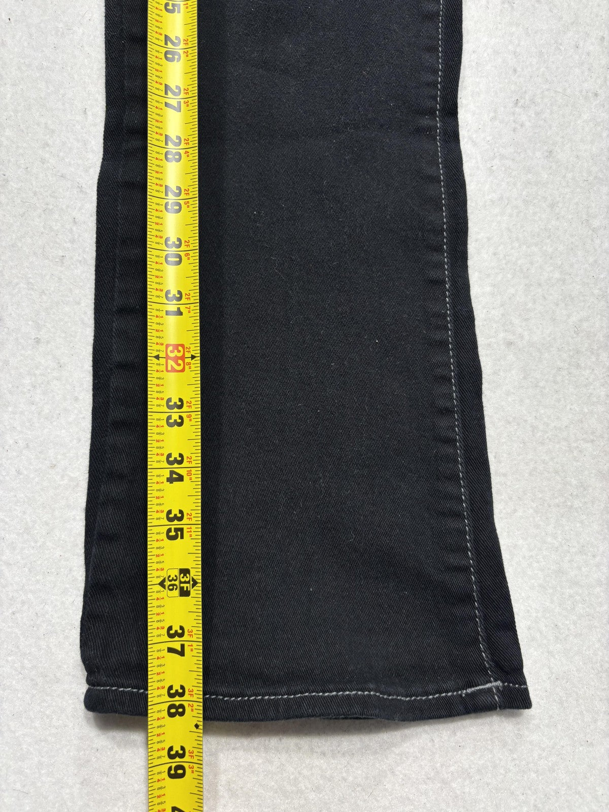 True Religion Ricky Relaxed Straight Jeans Mens 32x32 Black Dark Wash Stretch