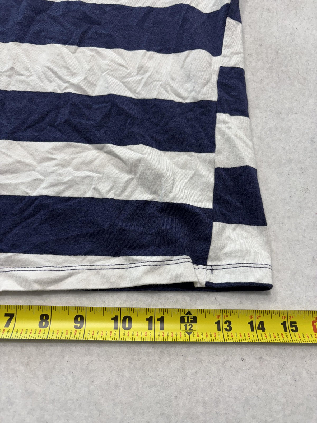 H + H BY HEART Shirt Unisex Kids L Blue White Stripe Crew Neck Tee Short Sleeve