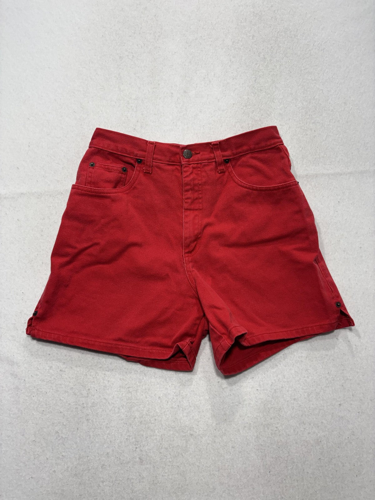 Bill Blass Jeans Shorts Womens 6 Red Denim Mom High Rise 5 Pocket Casual Summer