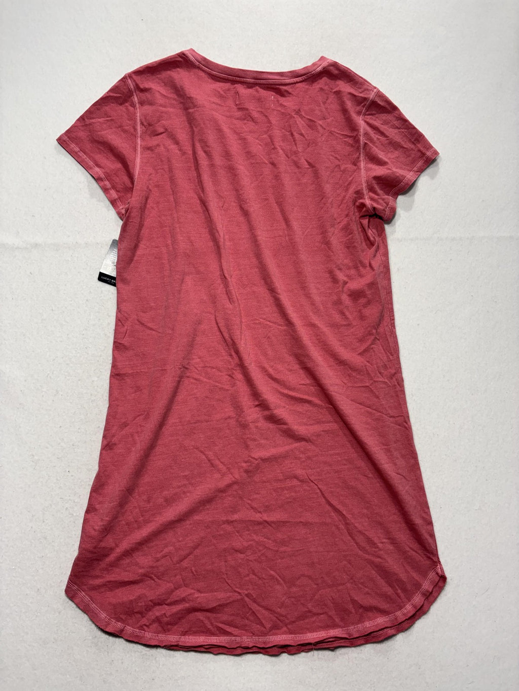Lucky Brand T-Shirt Dress Womens Small Pink V Neck Short Sleeve Jersey Casual
