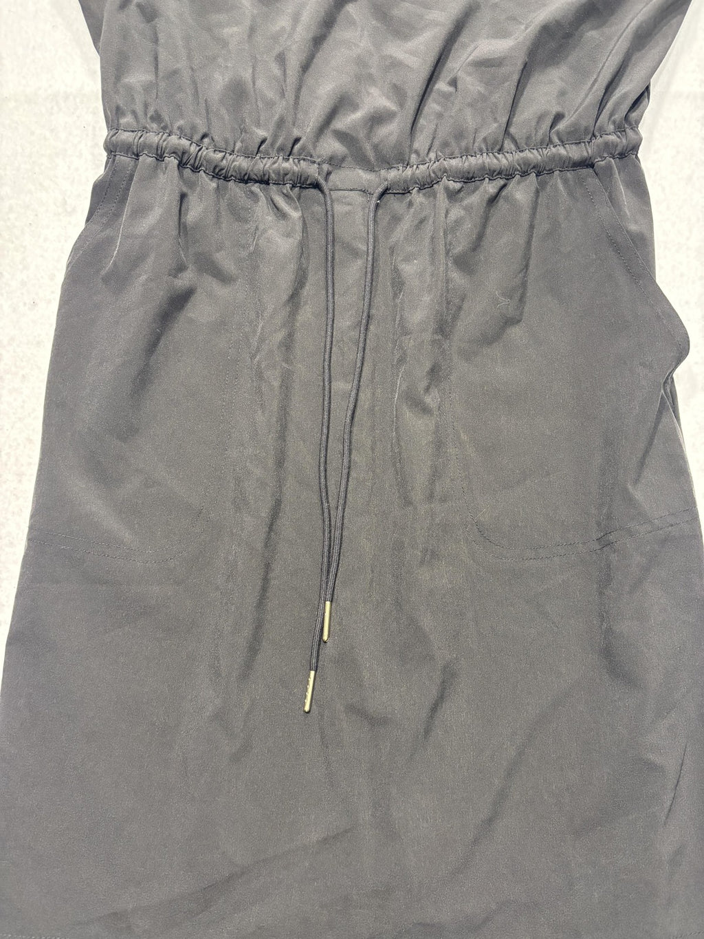 Calvin Klein Dress Womens 8 Black Scoop Neck Sleeveless Drawstring Waist Pockets