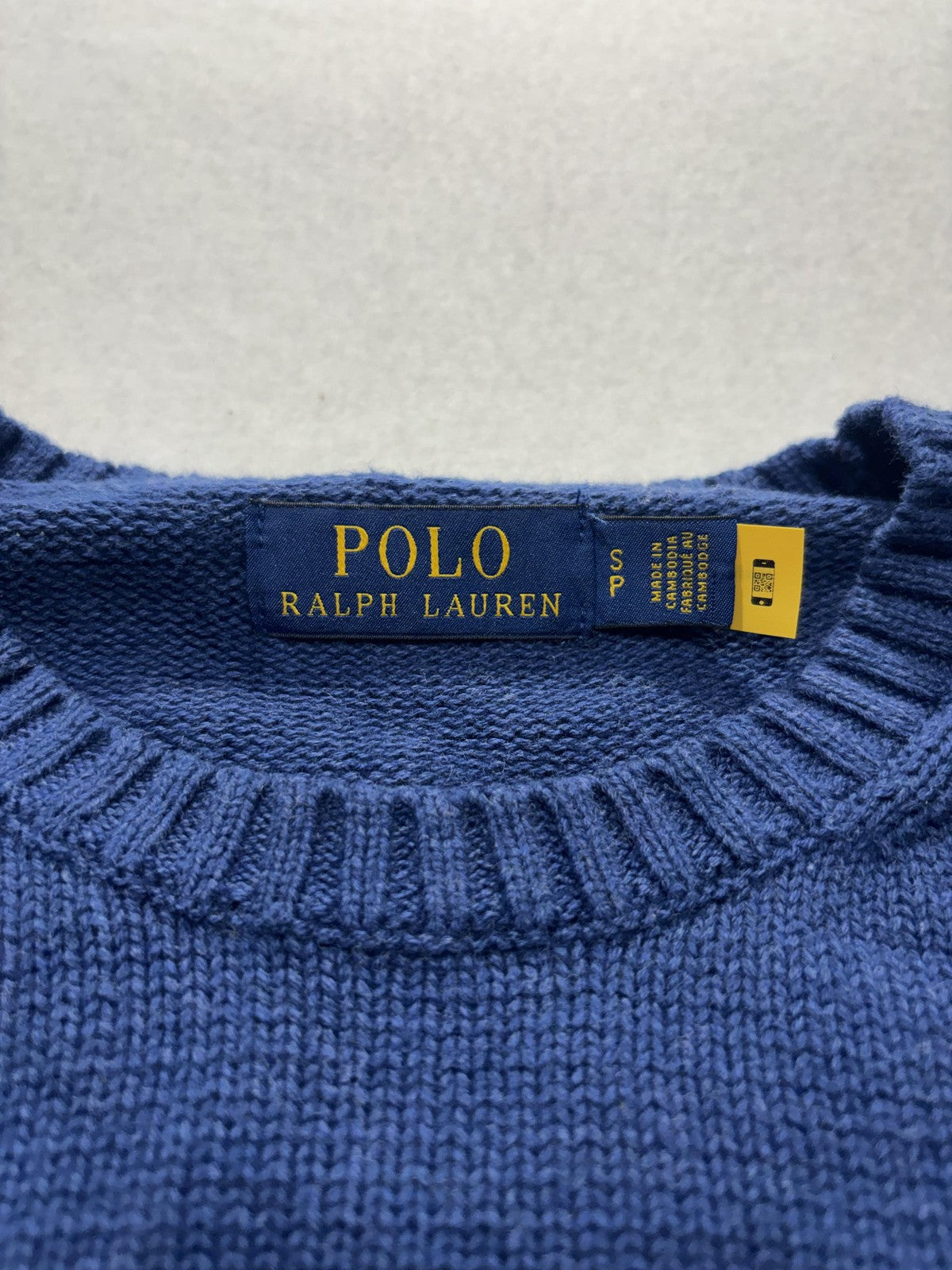 Polo Ralph Lauren Sweater Mens Small Blue Cotton Knit Crew Neck Pullover RLMWB