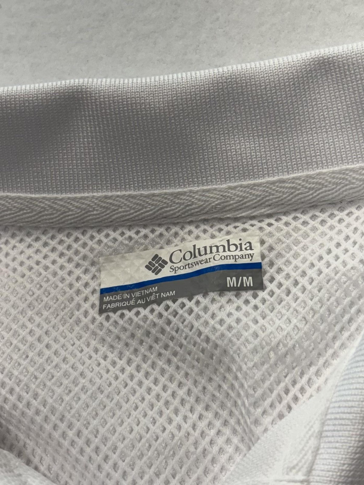 Columbia PFG Omni-Shade Polo Shirt Mens Medium White Fishing UV Protection