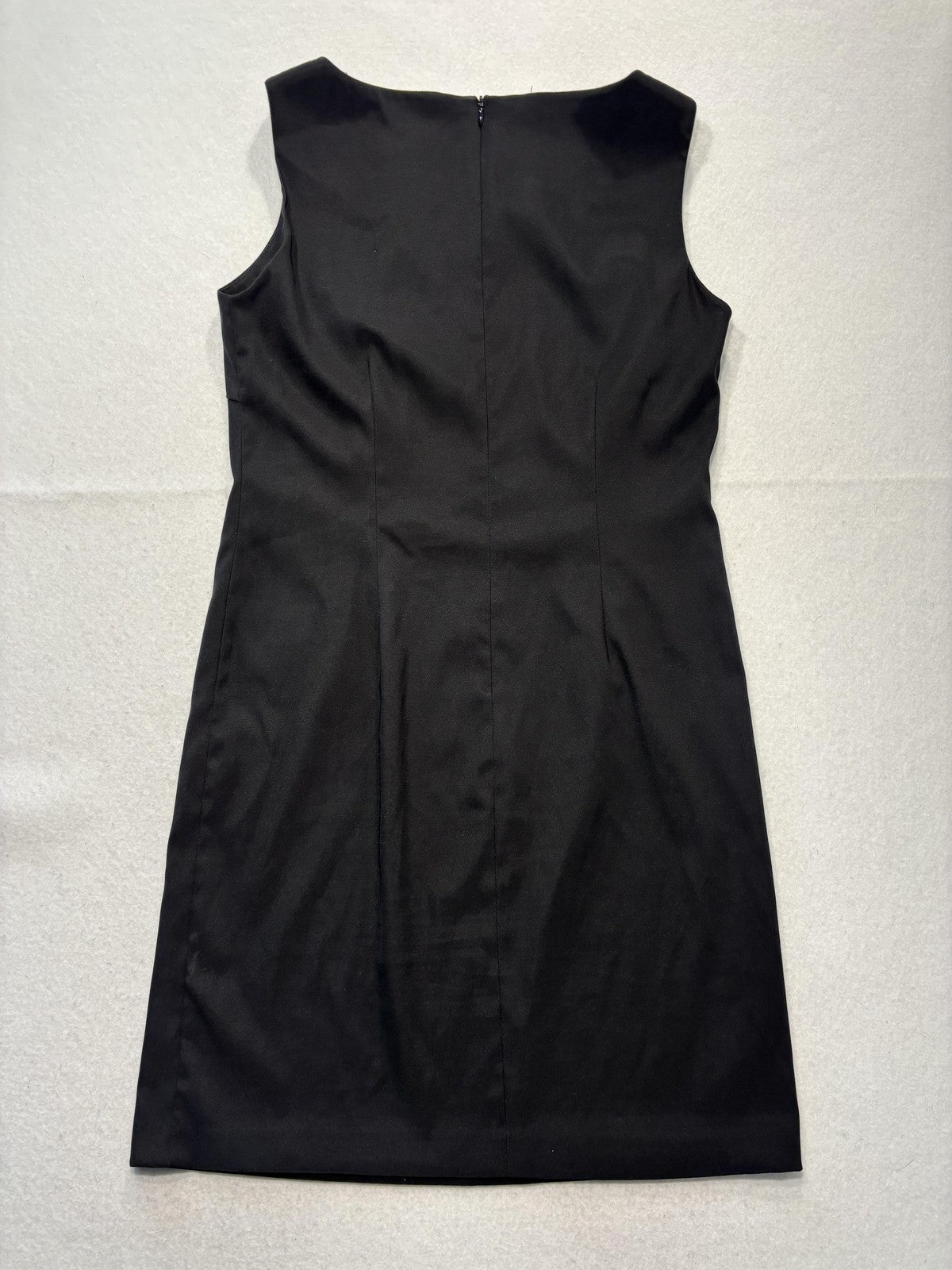 Danny & Nicole Dress Womens 10 Black Boat Neck Sleeveless Sheath Knee Length