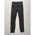 Lululemon Leggings Womens Small Black Stripe High Rise 25" Inseam Stretch Ankle