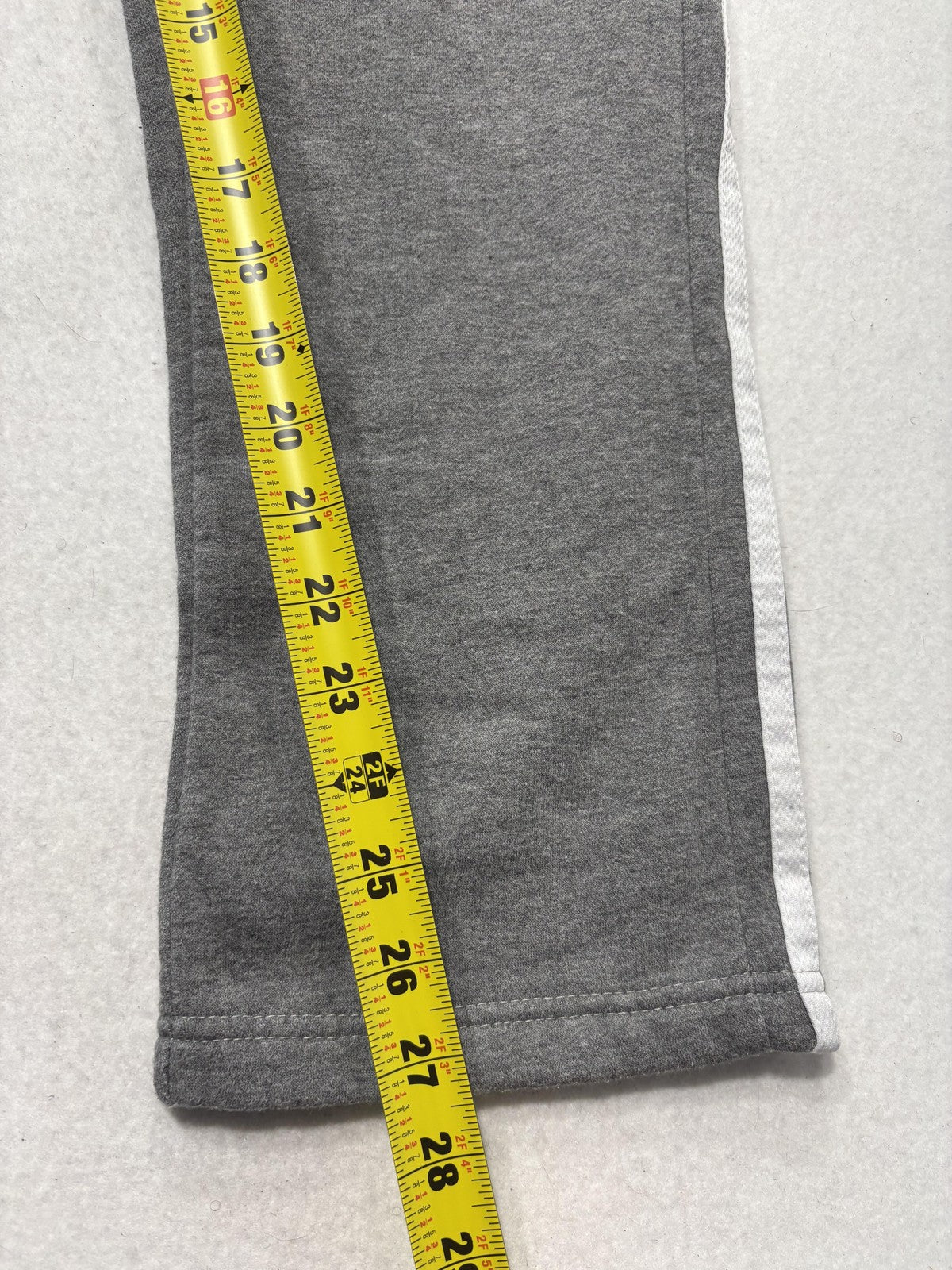 7X Sweatpants Unisex Kids 12 Gray Fleece Ankle Striped Drawstring Winter Casual