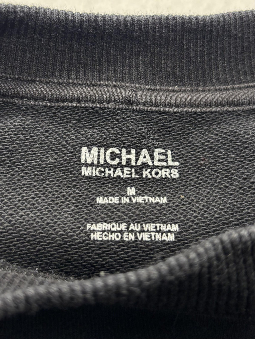 MICHAEL Michael Kors Sweatshirt Womens Medium Black Leopard MK Logo Pullover