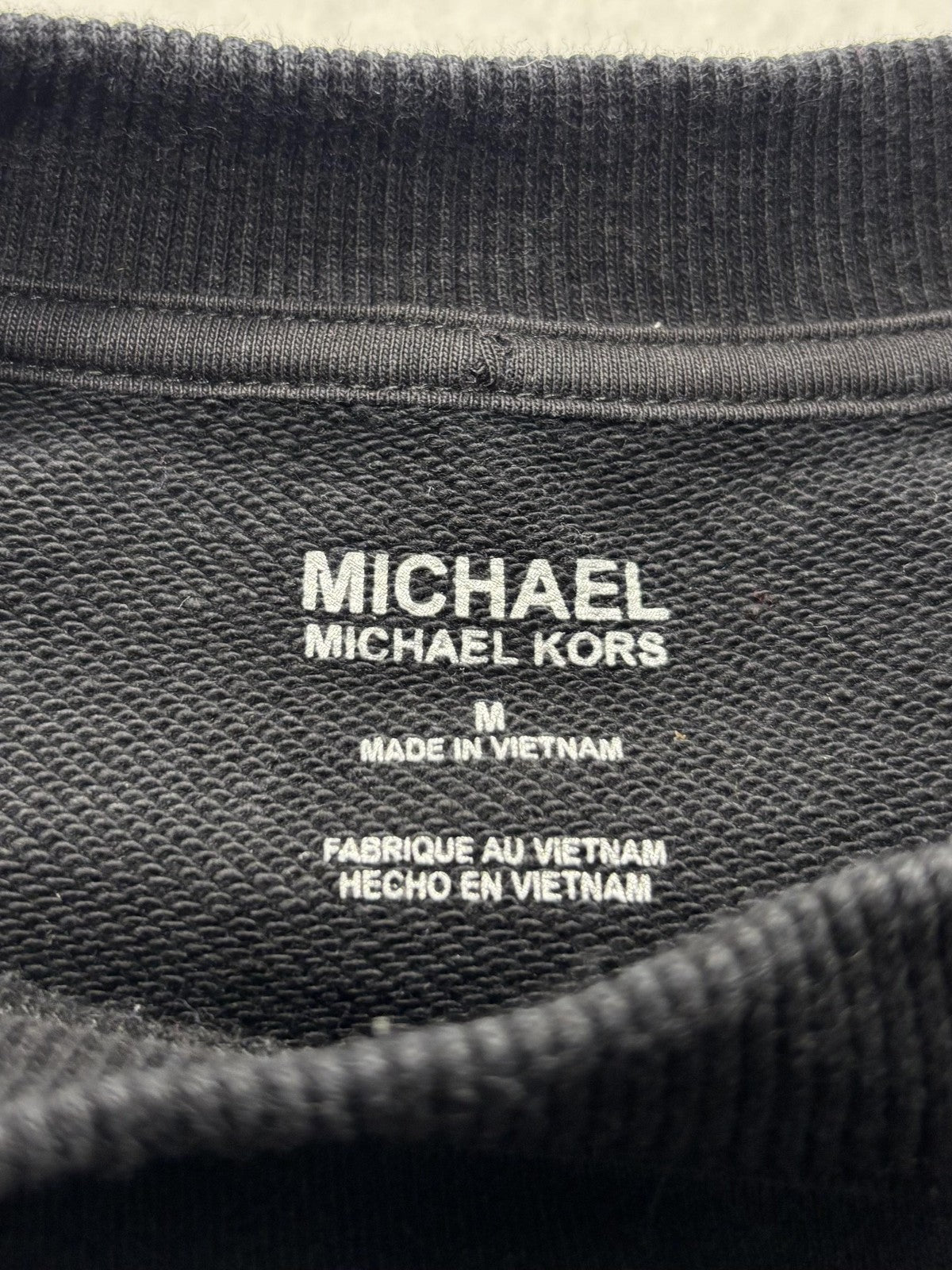 MICHAEL Michael Kors Sweatshirt Womens Medium Black Leopard MK Logo Pullover