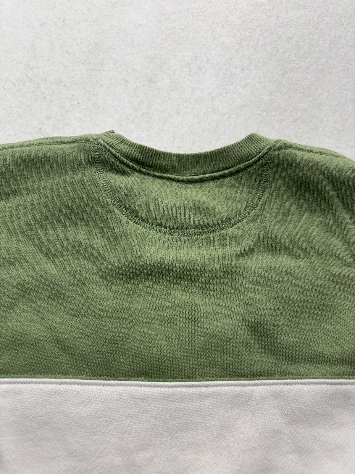 PINK Victoria's Secret Sweatshirt Womens M Green Colorblock Logo Crew Pullover