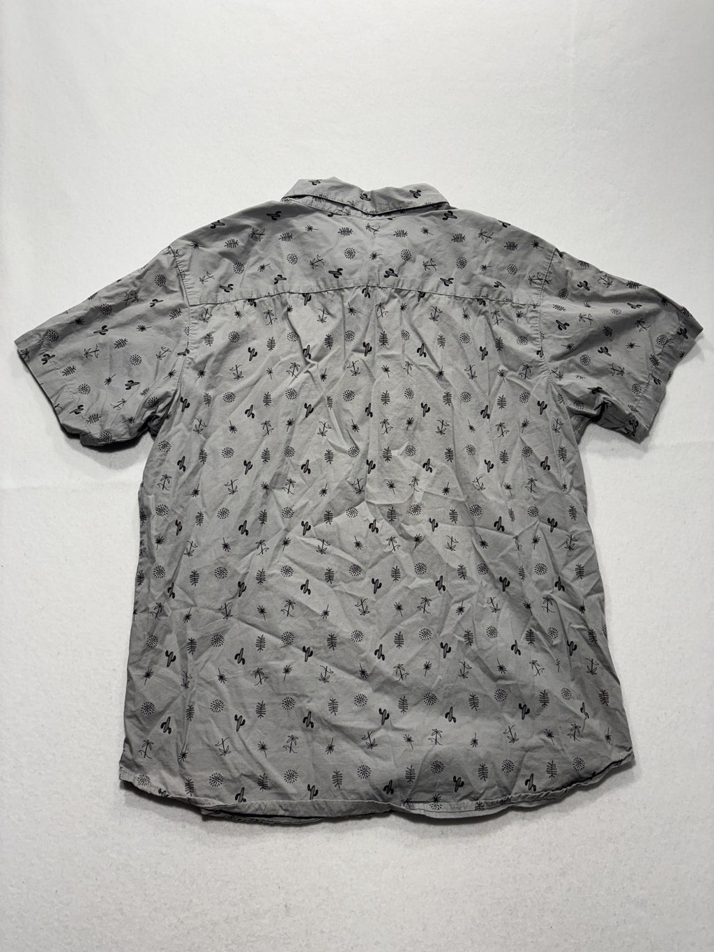 Columbia Shirt Mens Large Gray Desert Print Short Sleeve Button Up Cotton Casual