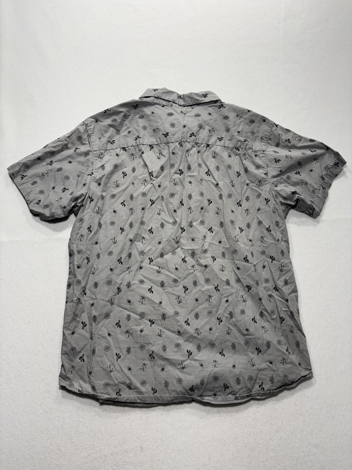Columbia Shirt Mens Large Gray Desert Print Short Sleeve Button Up Cotton Casual