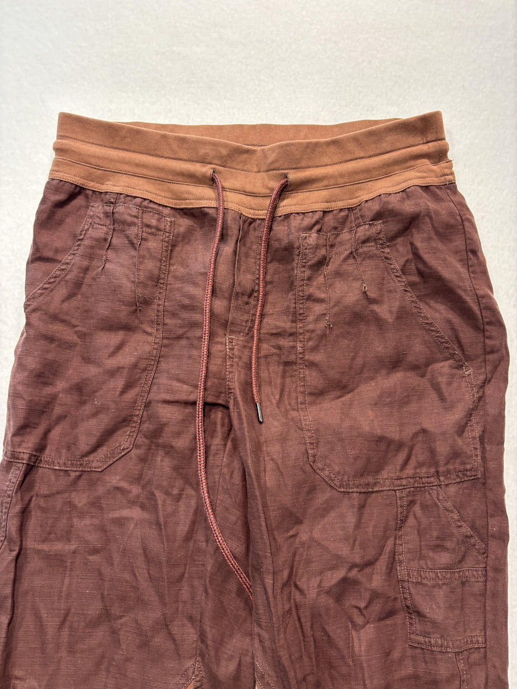 Anthropologie Jogger Pants Womens Medium Brown Nomad Cargo Twill Elastic Waist