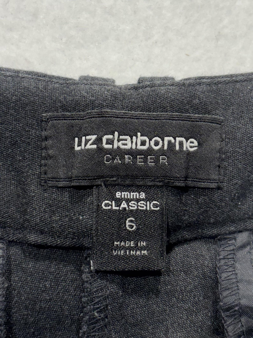 Liz Claiborne Dress Pants Womens 6 Gray Emma Classic Straight Leg Stretch Career