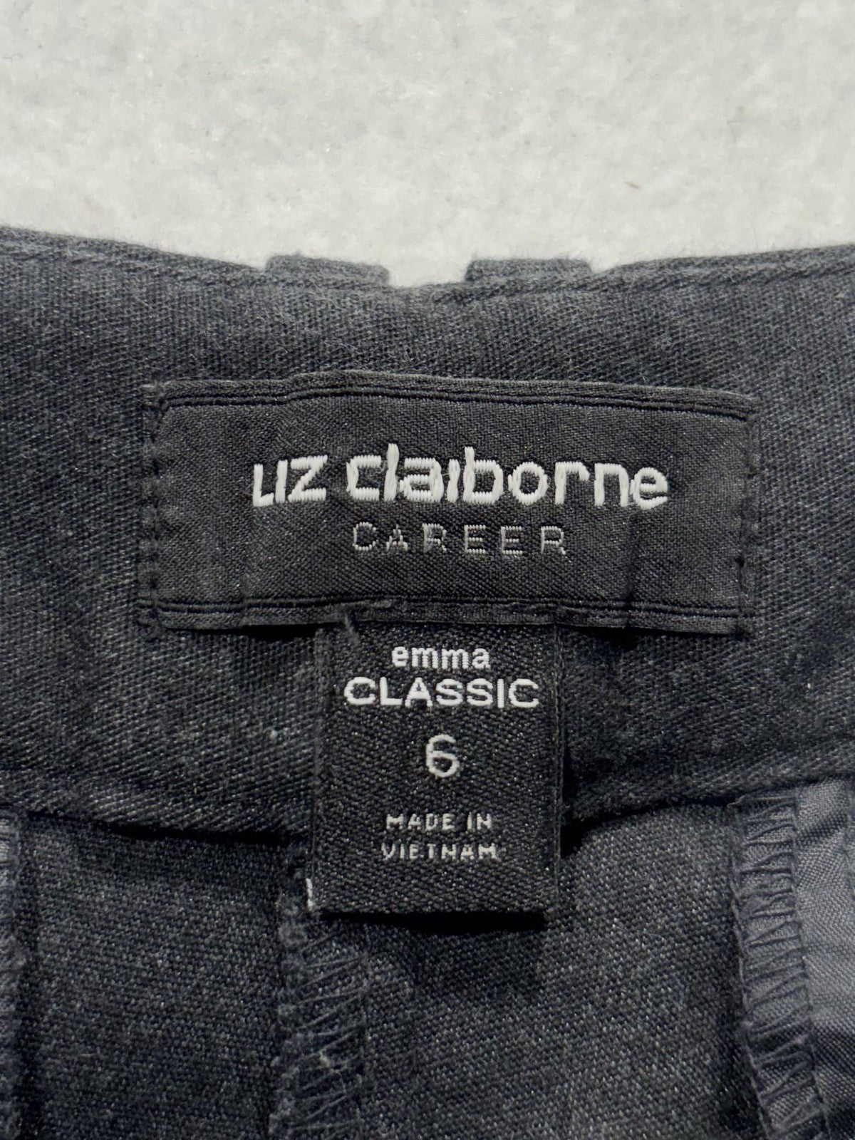 Liz Claiborne Dress Pants Womens 6 Gray Emma Classic Straight Leg Stretch Career