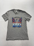 Bella Canvas Mens Medium Gray American Babe Patriotic Wings Graphic Tee Shirt