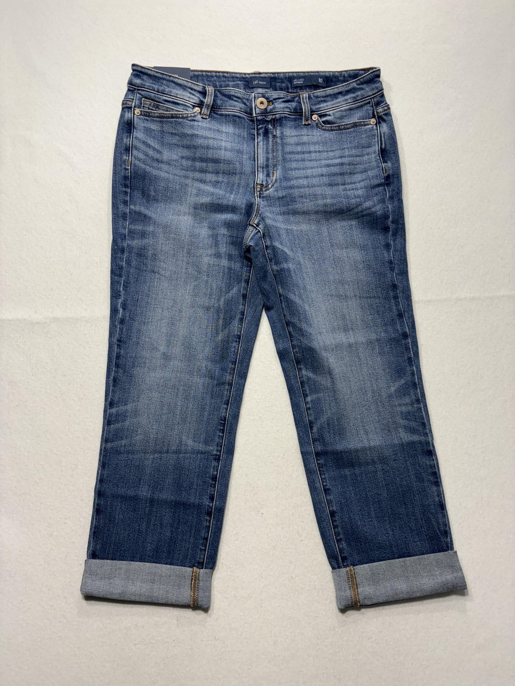 J. Jill Denim Jeans Womens 10P Blue Surfside Wash Relaxed Boyfriend Cuffed Ankle