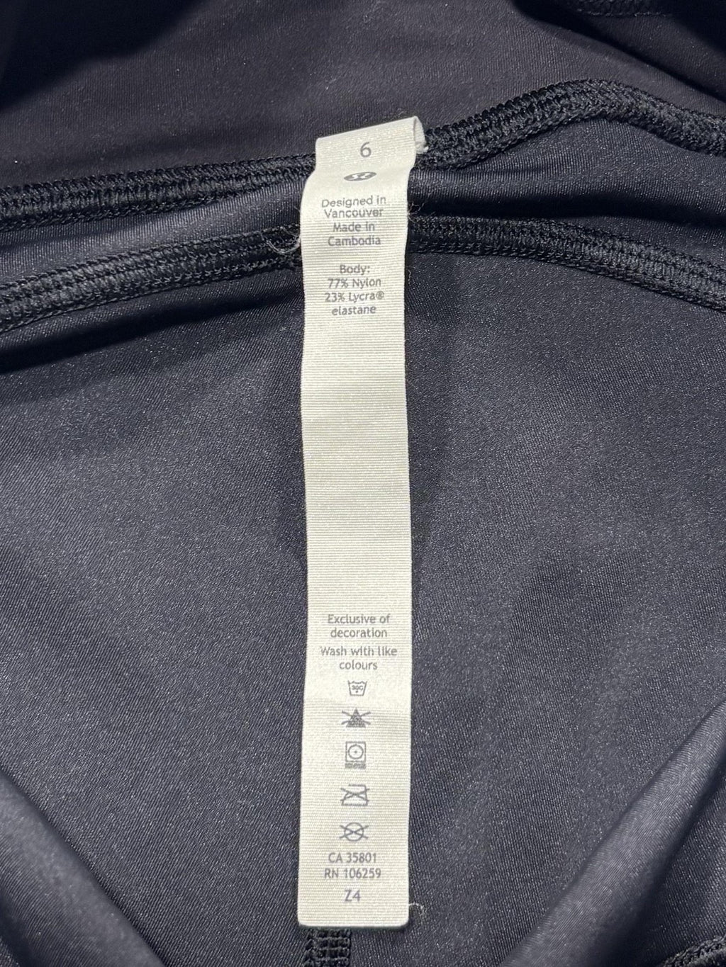 Lululemon Leggings Womens 6 Black High Rise 24.5" Inseam Ankle Yoga Athletic