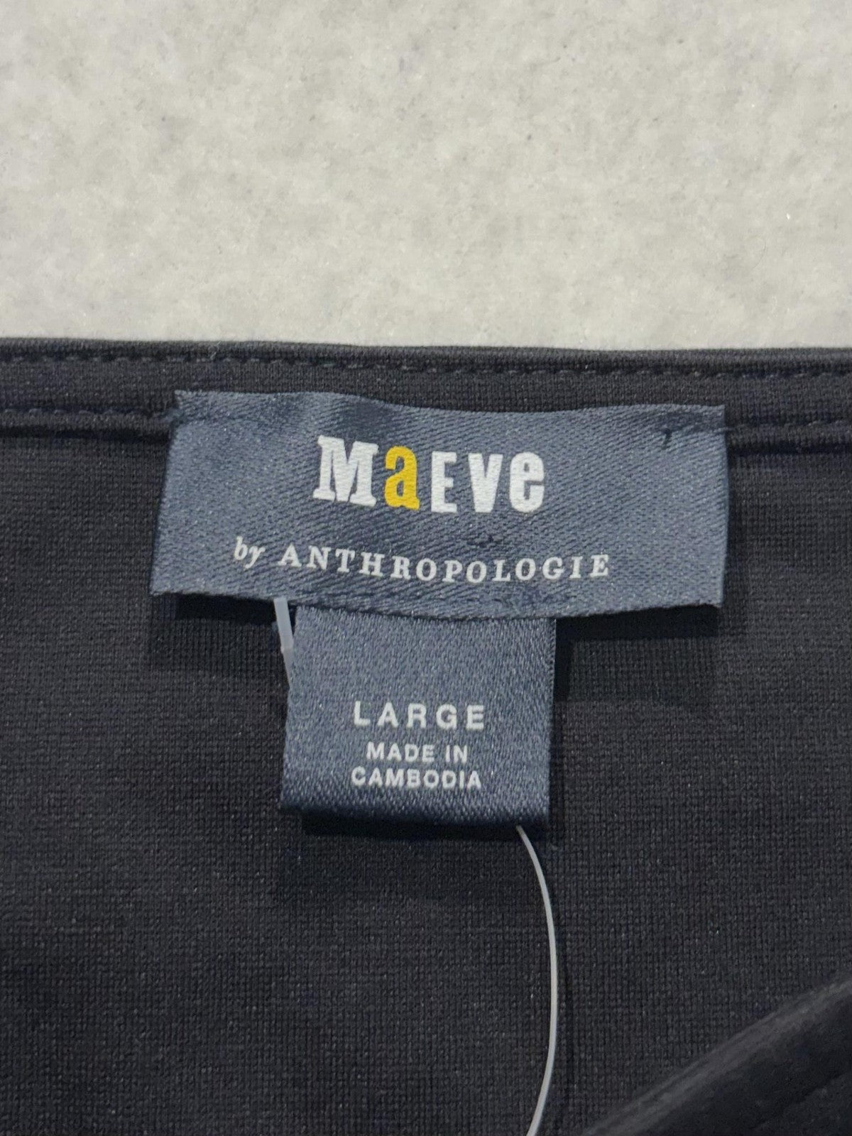 Maeve By Anthropologie Tank Womens Large Black Faux Leather Square Neck Crop