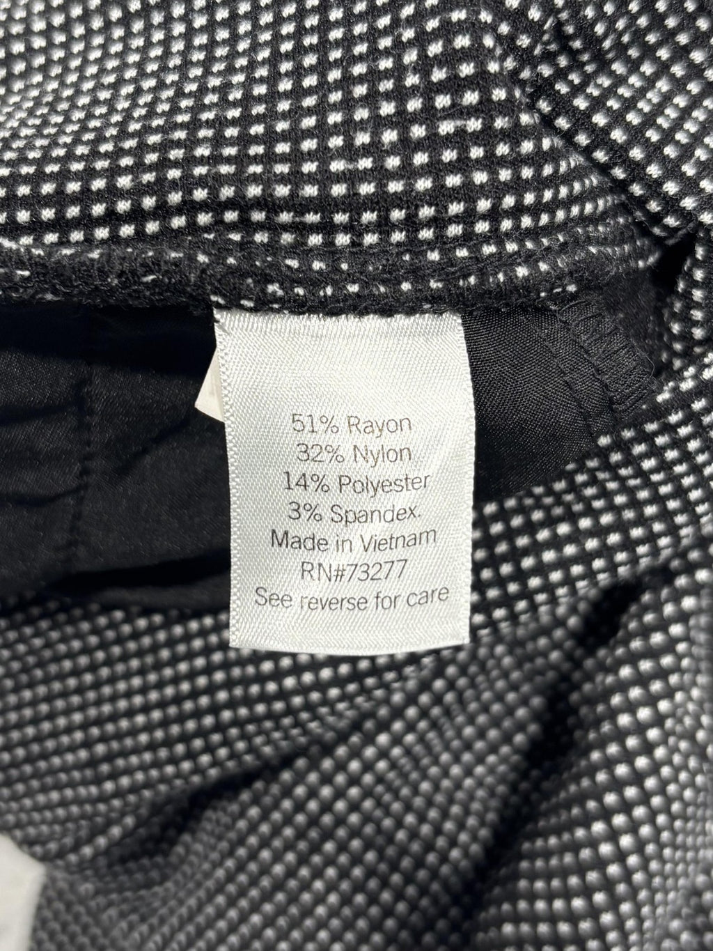Nine West Dress Pants Womens Small Black Check Crop Tapered Knit Stretch
