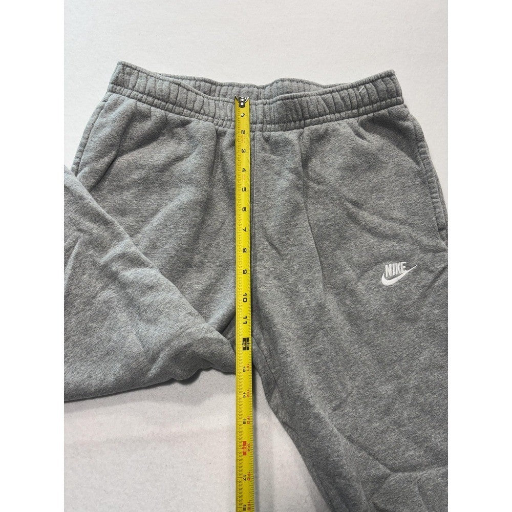 Nike Jogger Pants Mens Medium Gray Fleece Elastic Waist Tapered Athletic Pockets