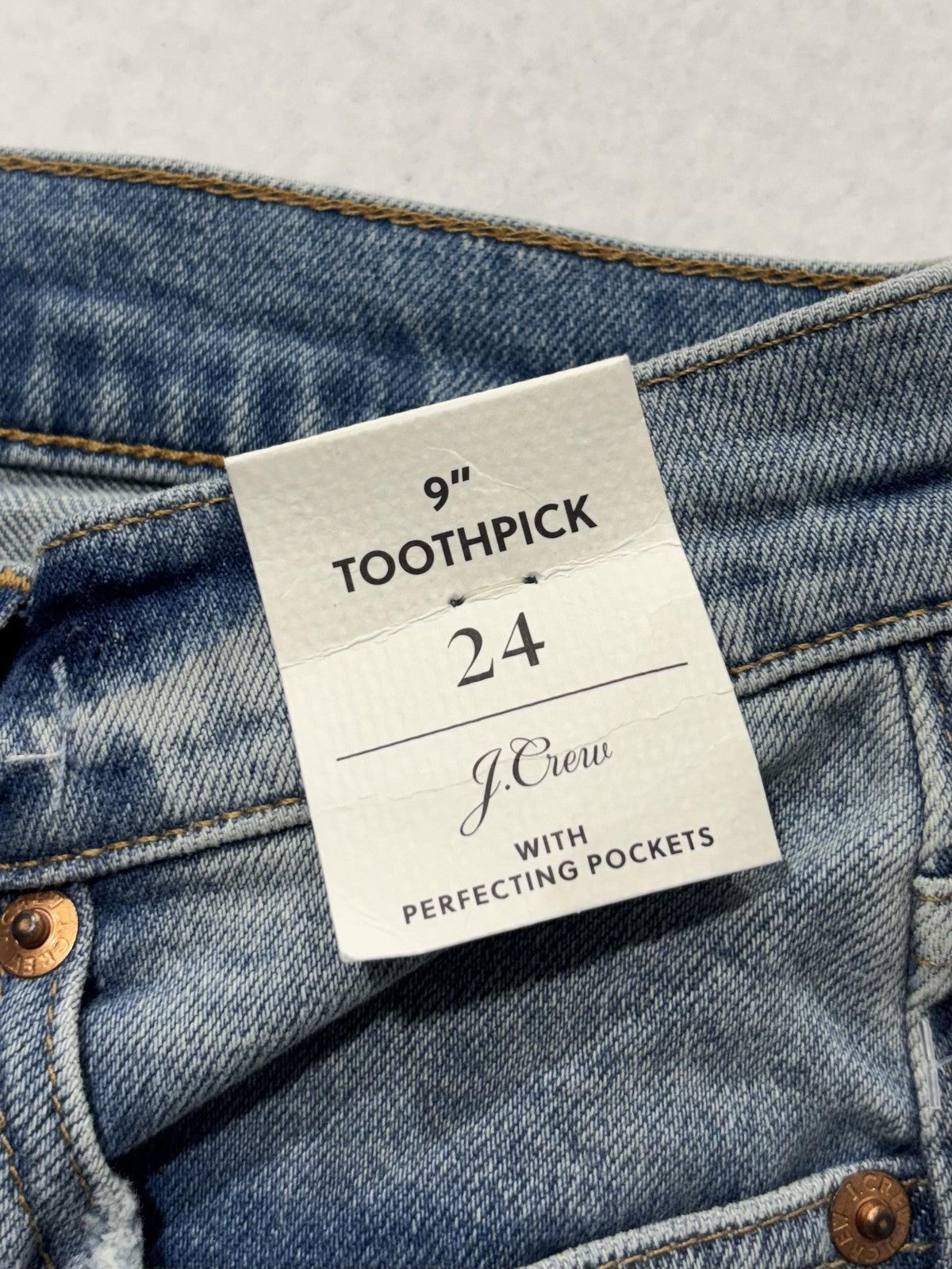 J.Crew 9" Toothpick Jeans Womens 24 Blue Medium Wash Mid Rise Skinny Stretch