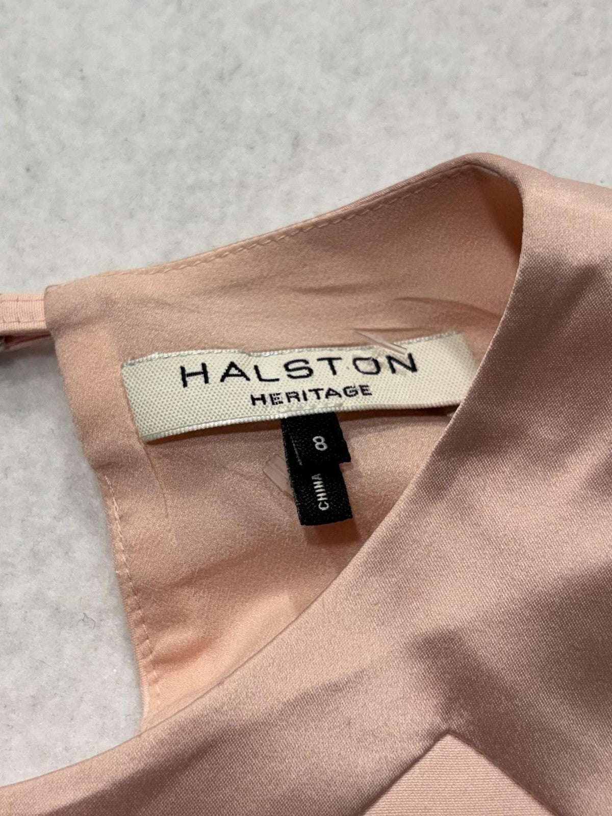 Halston Heritage Tank Womens 00 Pink Halter Cutout Back Sleeveless Zip Top