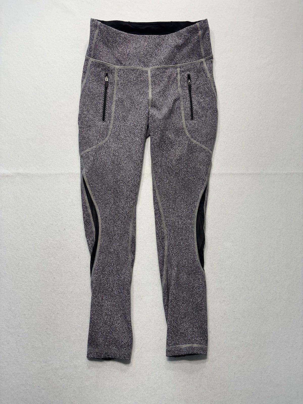 Lululemon Leggings Womens 6 Gray High Rise Cropped 22" Inseam Pocket Running