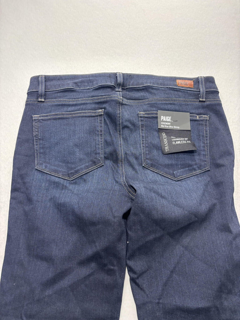 Paige Edgemont Jeans Womens 31 Blue Dark Wash Mid Rise Ultra Skinny 31x29.5 Zips