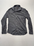 Michael Kors Shirt Mens Medium Gray Check Long Sleeve Button Up Slim Fit