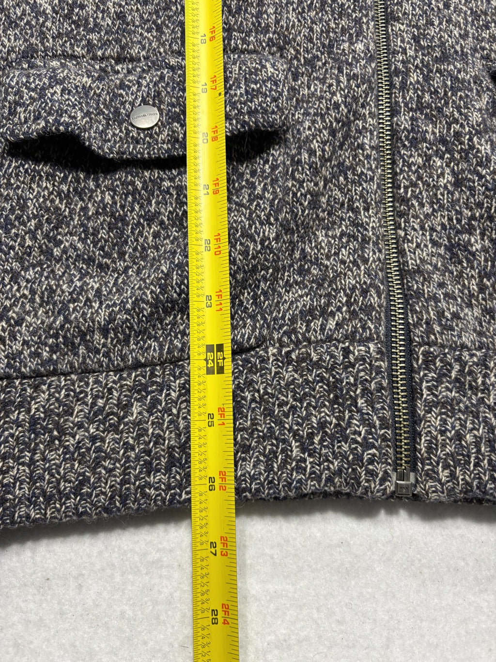 MICHAEL Michael Kors Sweater Womens Medium Gray Hooded Full Zip Knit Pockets