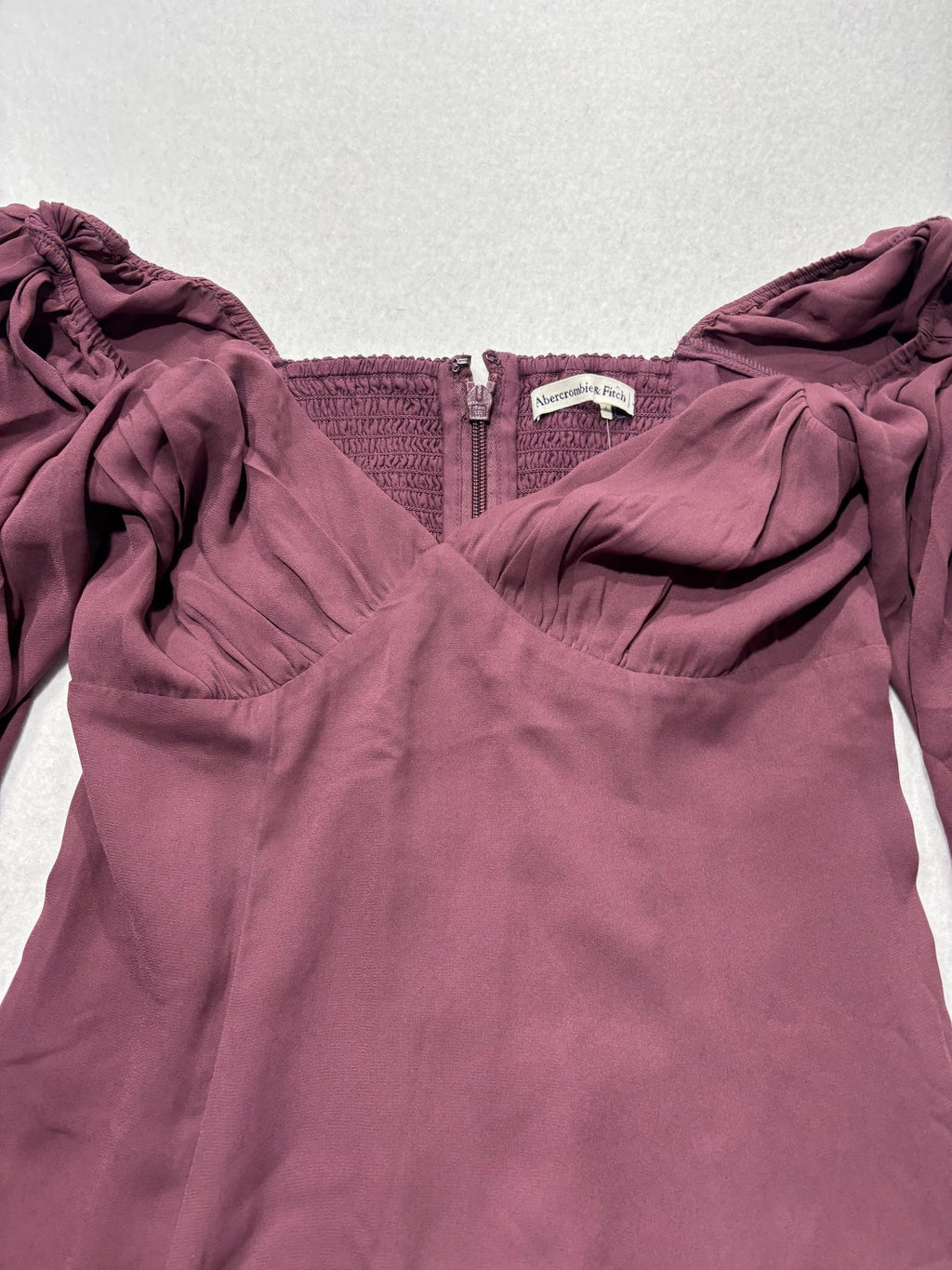 Abercrombie & Fitch Dress Womens Small Purple Sweetheart Puff Sleeve Flare Mini