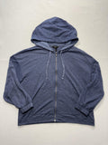 Banana Republic Jacket Womens L Petite Blue Hooded Full Zip Knit Relaxed Casual