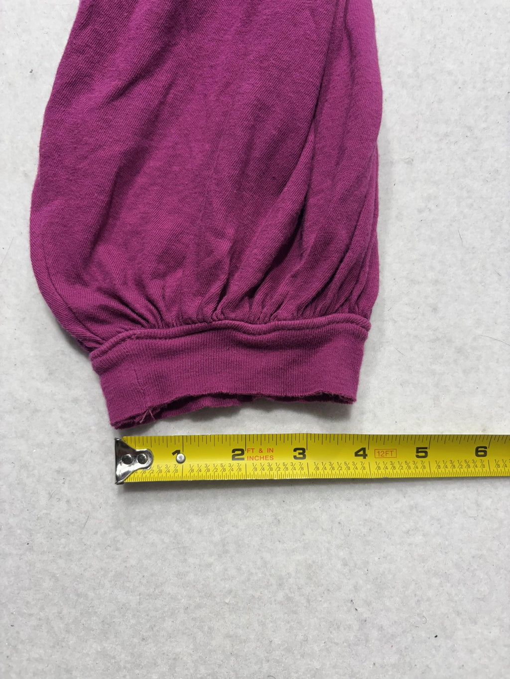 We The Free Shirt Womens Medium Purple Scoop Neck Long Balloon Sleeve Cropped