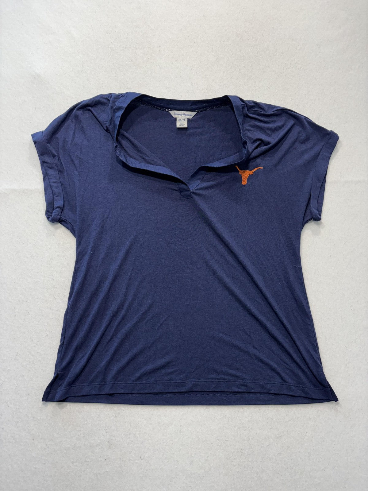 Texas Longhorns Shirt Womens XS Blue NCAA Football Tommy Bahama V Neck Top