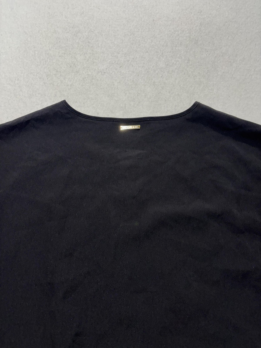 MICHAEL Michael Kors Blouse Womens Large Black Henley Sleeveless Tunic Top