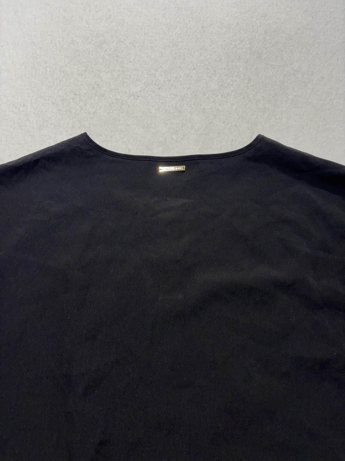 MICHAEL Michael Kors Blouse Womens Large Black Henley Sleeveless Tunic Top