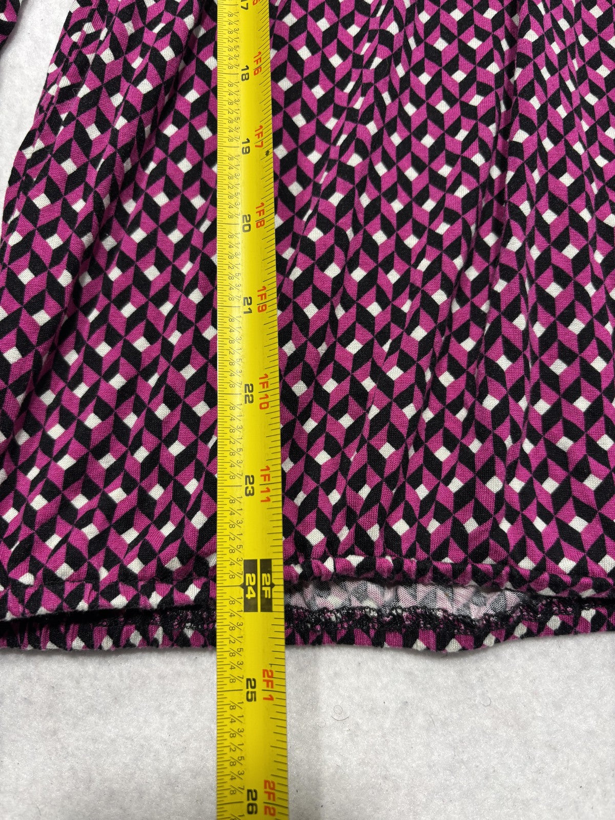 MICHAEL Michael Kors Blouse Womens Small Pink Geometric Scoop Neck Long Sleeve