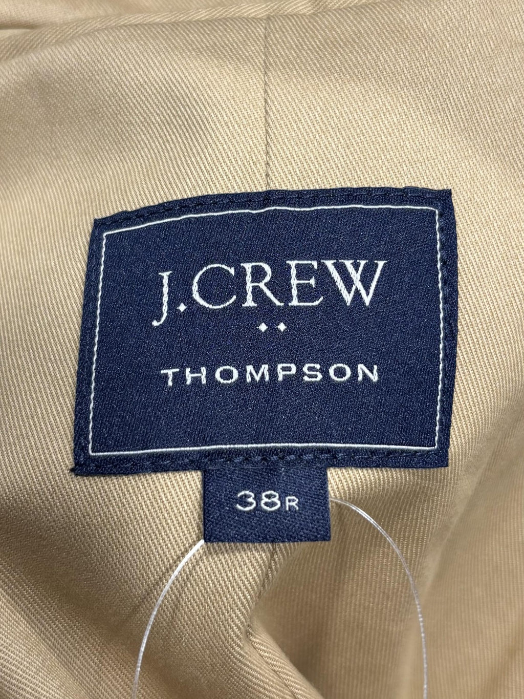 J.Crew Thompson Suit Jacket Mens 38 Beige Cotton Two Button Blazer Notch Lapel