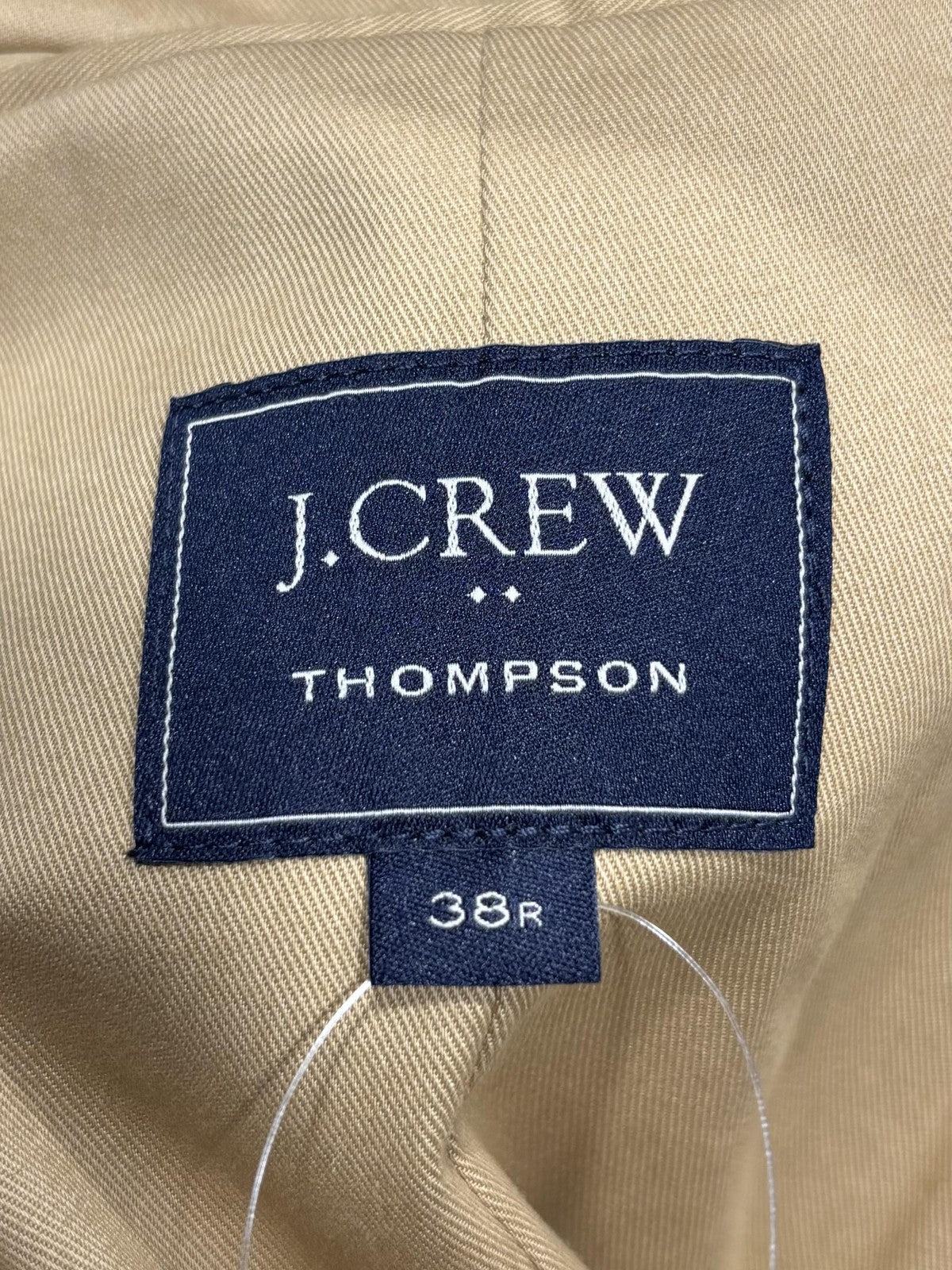 J.Crew Thompson Suit Jacket Mens 38 Beige Cotton Two Button Blazer Notch Lapel