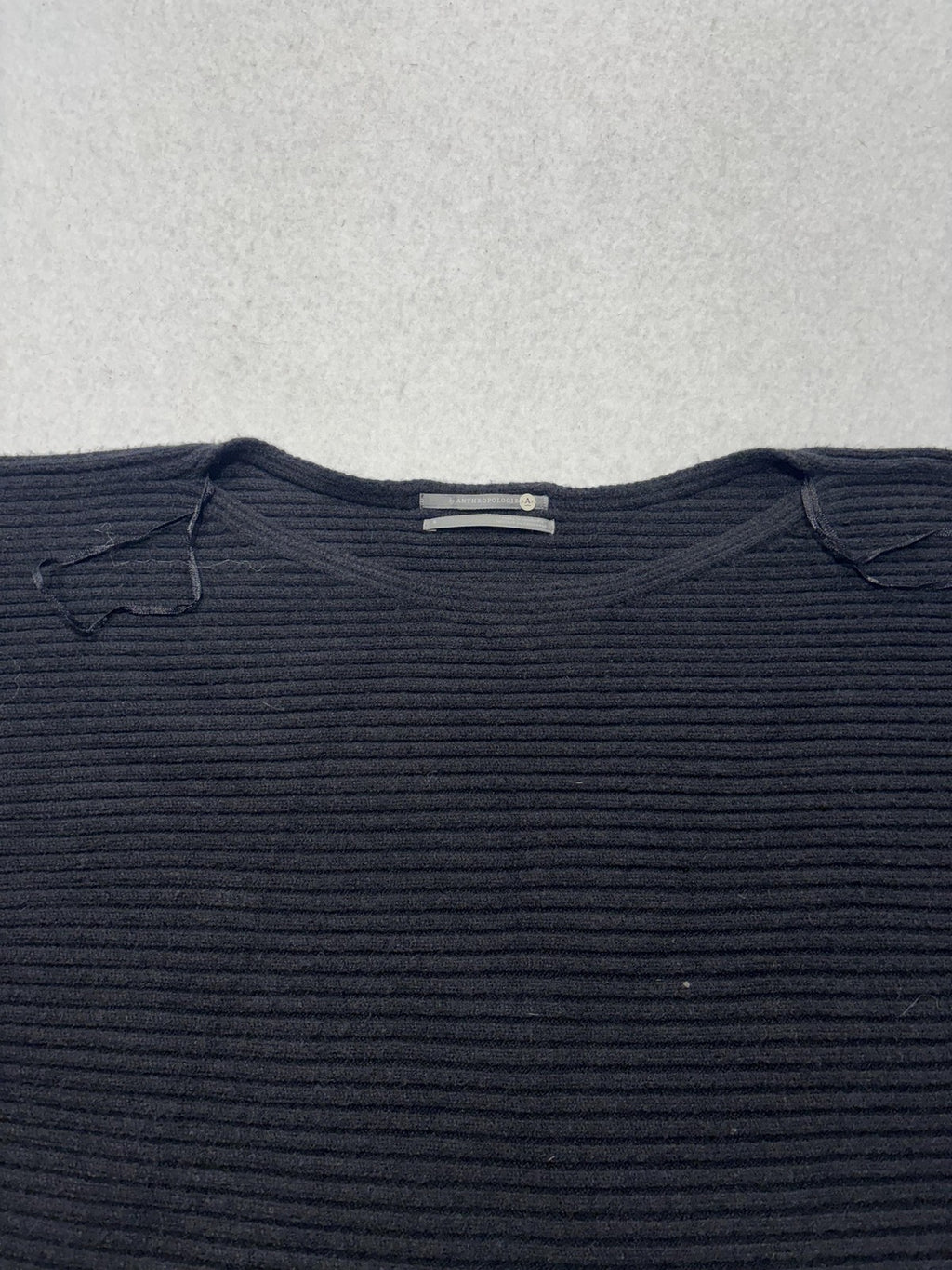 Anthropologie Sweater Womens Small Black Boat Neck Dolman Knit Pullover Relaxed