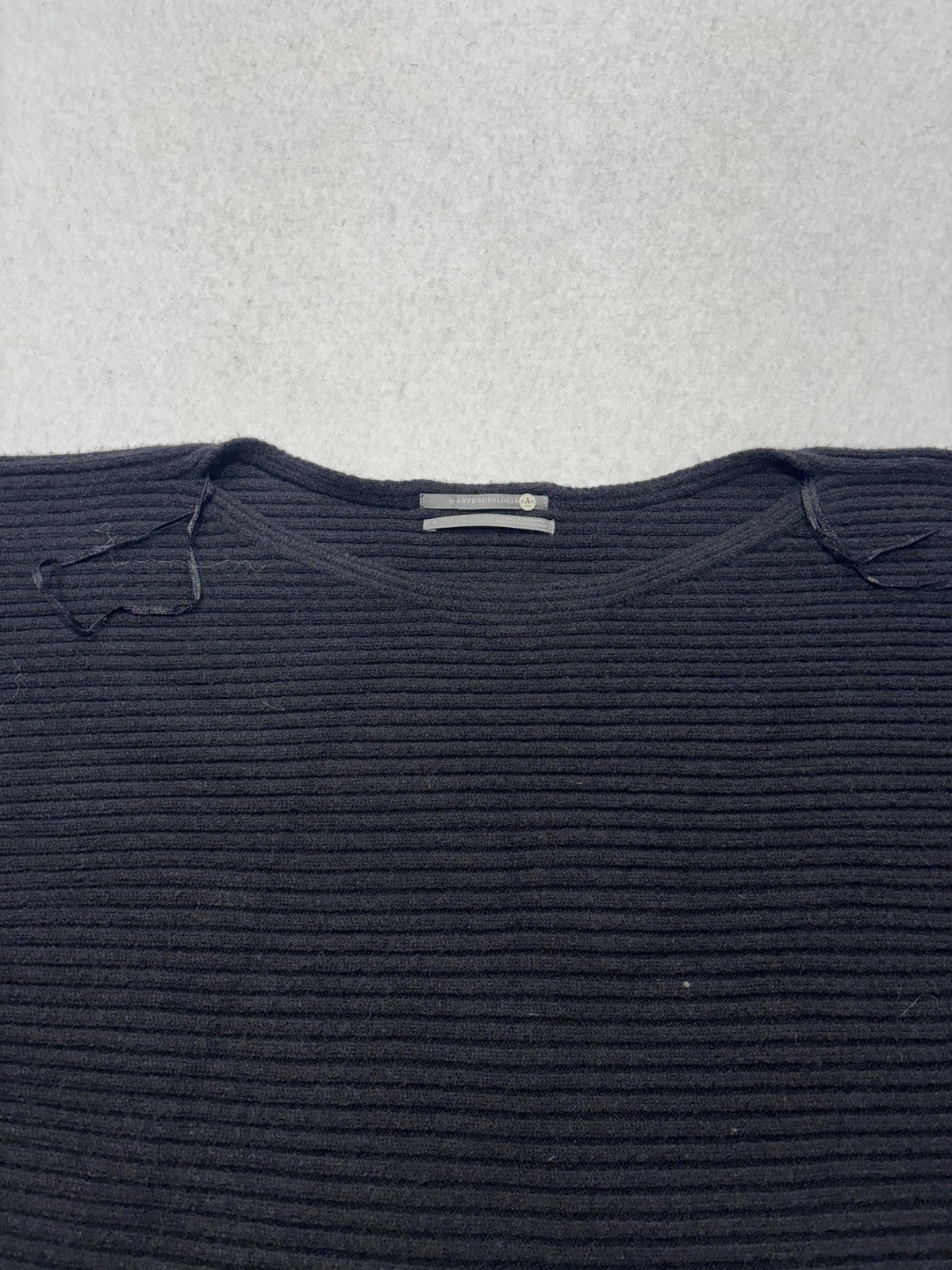 Anthropologie Sweater Womens Small Black Boat Neck Dolman Knit Pullover Relaxed