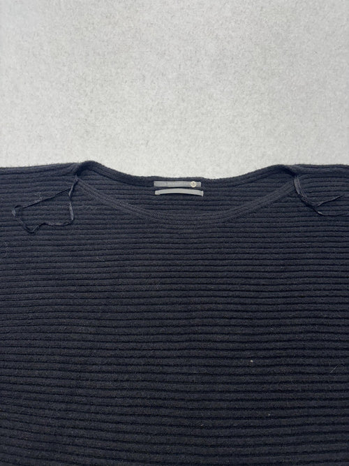 Anthropologie Sweater Womens Small Black Boat Neck Dolman Knit Pullover Relaxed