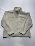 Columbia Crossterra Jacket Mens XL Beige Fleece Full Zip Stand Collar Outdoor