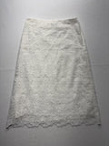 Abercrombie & Fitch Skirt Womens Large White Floral Lace Lined Midi Bridal