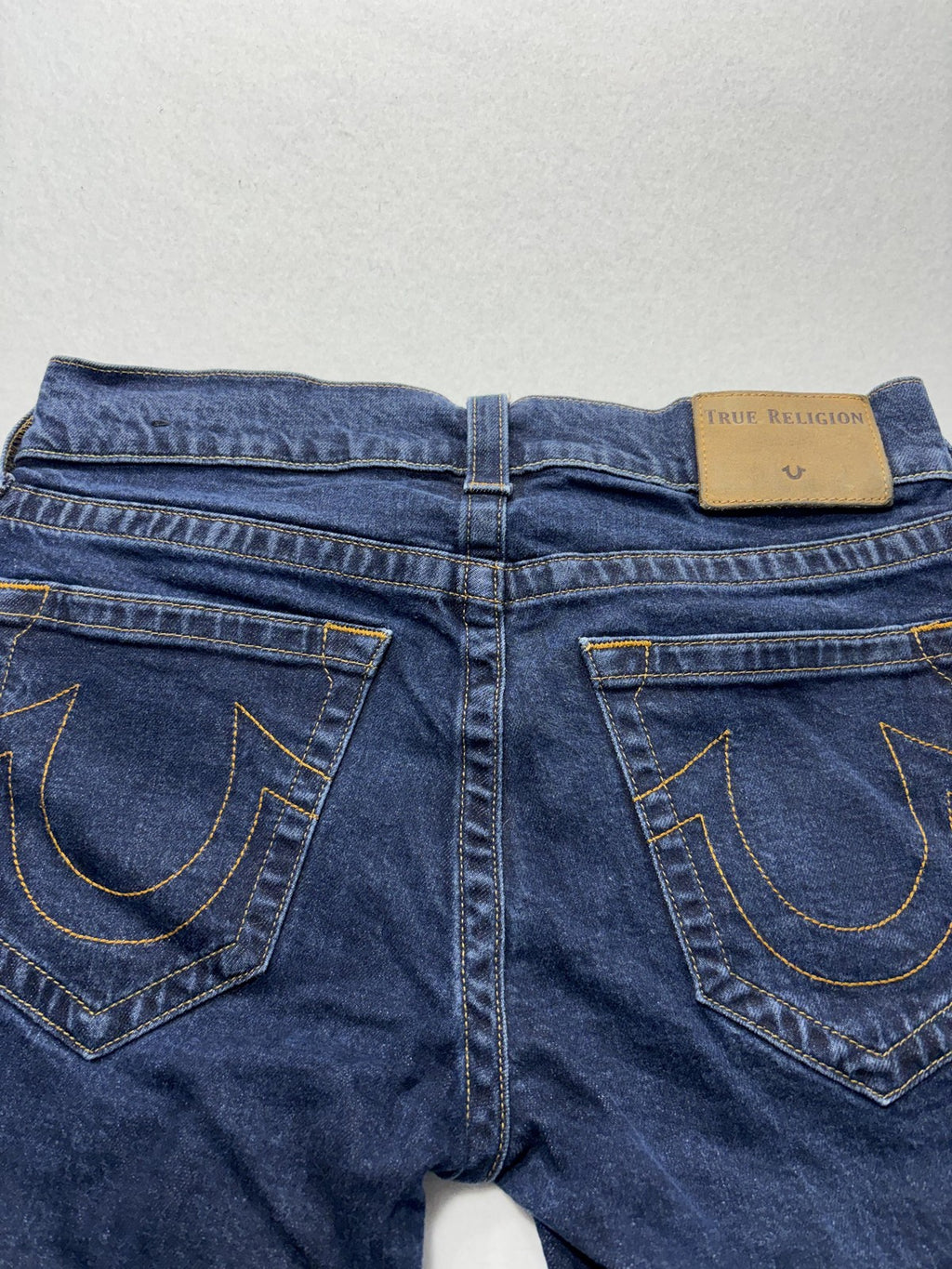 True Religion Bermuda Shorts Mens 31 Blue Ricky Relaxed Denim Stretch 5-Pocket