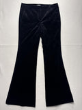 Theory Dress Pants Womens 8 Black Stretch Velvet Caroleena Flare Leg Pockets