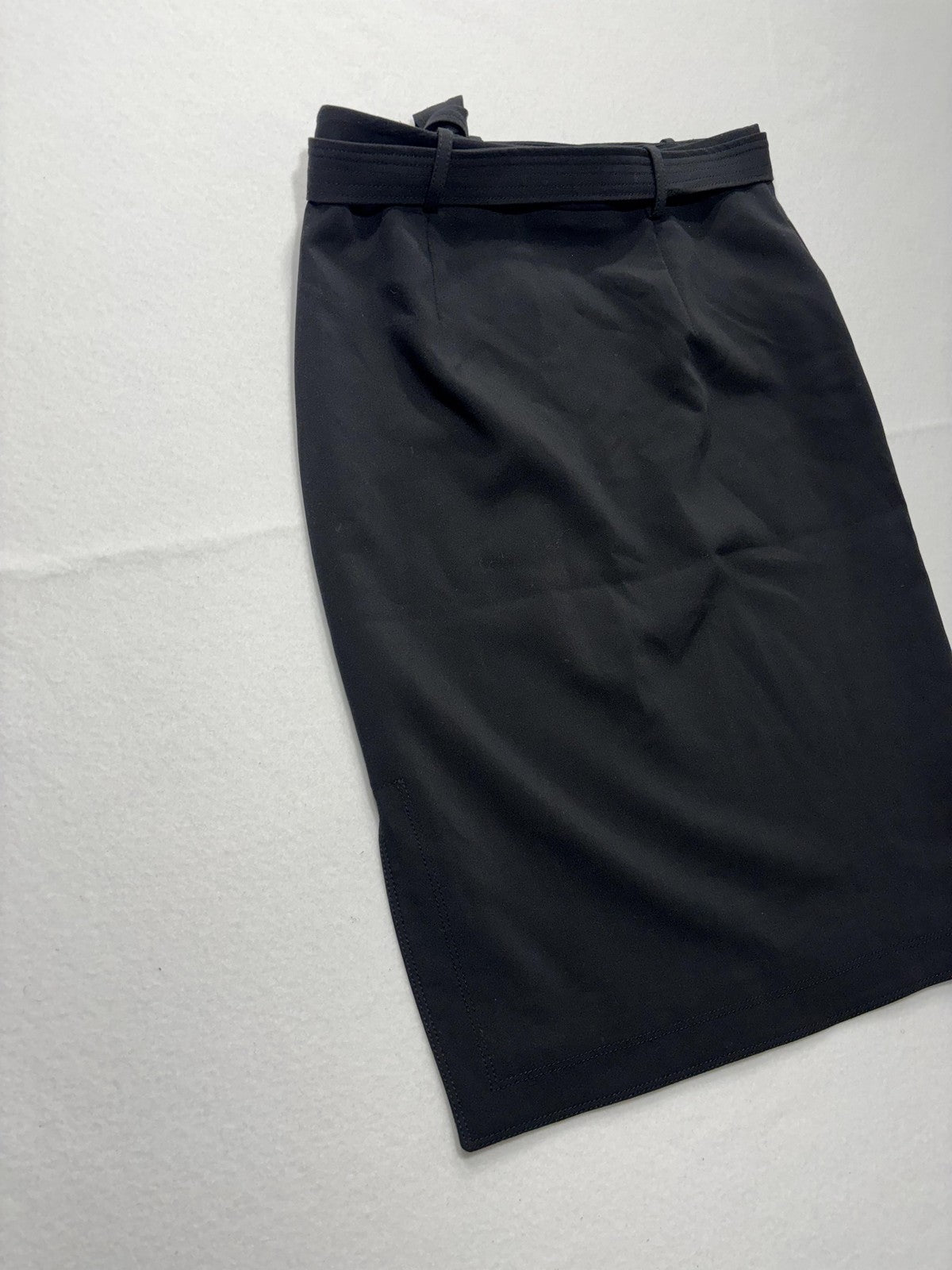 Banana Republic Skirt Womens 6 Black Belted Stretch Knee Length Pencil Work