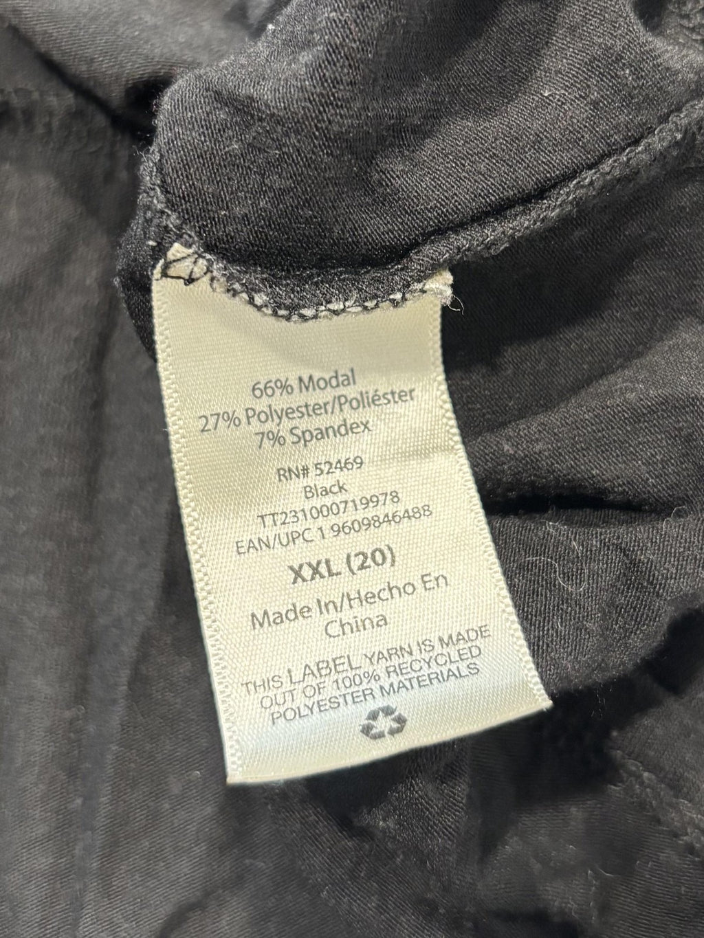 Time And Tru Shirt Womens 2XL Black V Neck Ruffle Hem Peplum Tee TT231000719978
