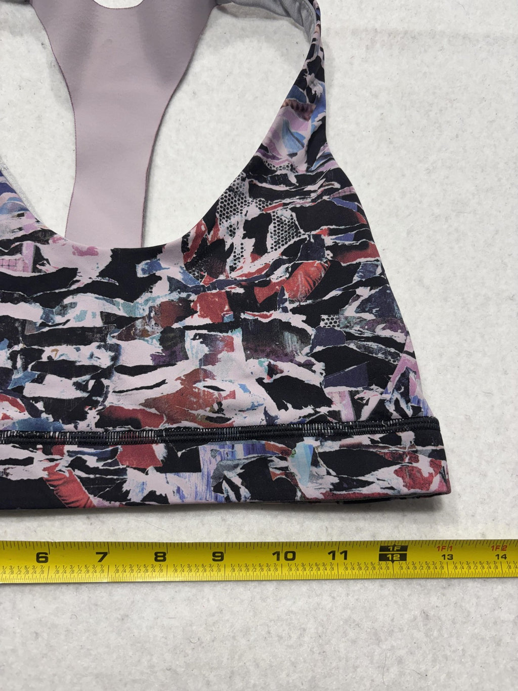 Lululemon Sports Bra Womens 8 Multicolor Racerback Zip Pocket Yoga Athletic